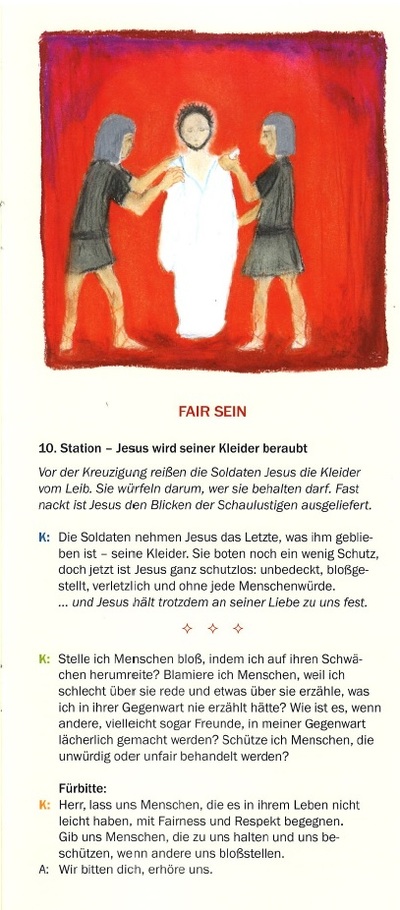 Kreuzweg Innenansicht Fair sein / Kath. Familienverband